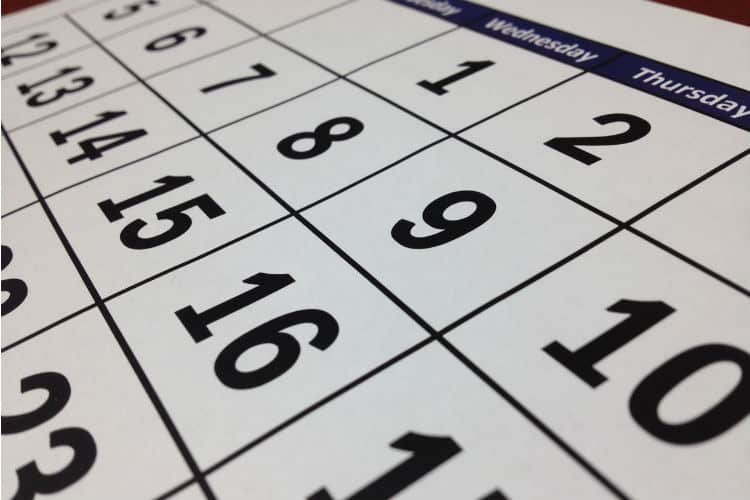 Photo - Calendrier date accouchement planifiée - journal intime de Chantal