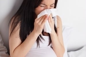 Photo - femme enceinte avec la grippe